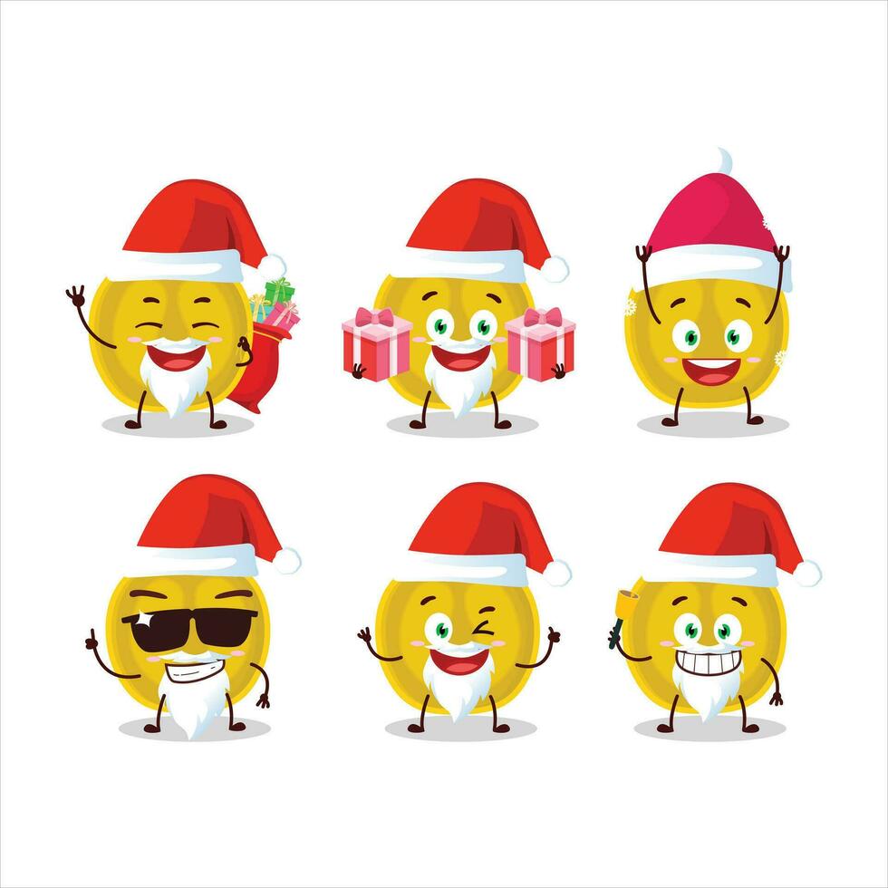 Santa claus Emoticons mit Scheibe von nance Karikatur Charakter vektor