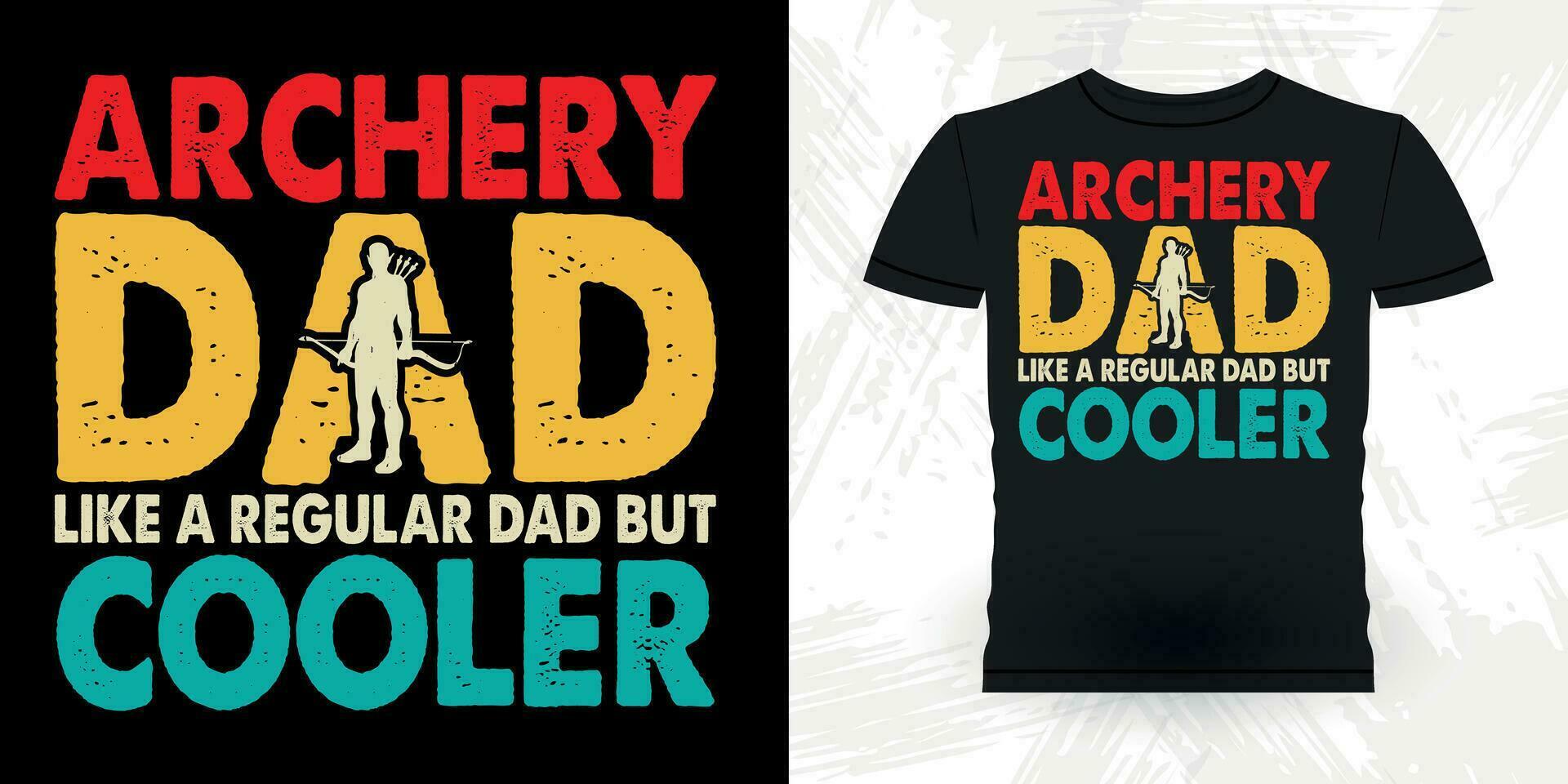 bågskytte pappa rolig archer jakt älskare årgång bågskytte t-shirt design vektor