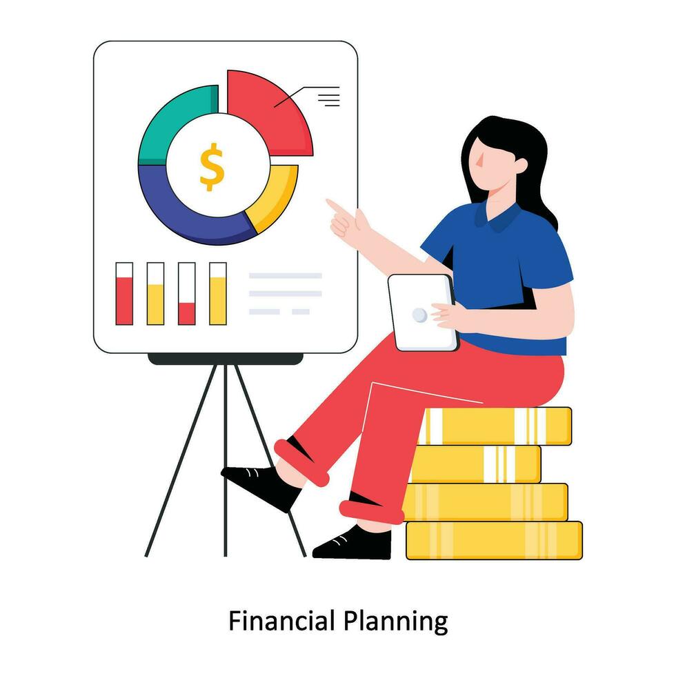 finansiell planera platt stil design vektor illustration. stock illustration