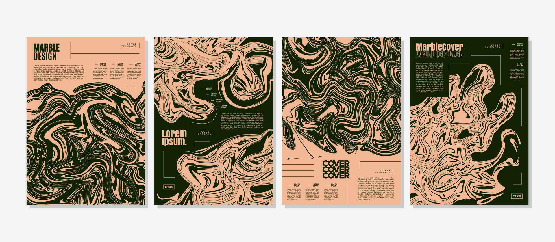 Jahrgang abstrakt Farbe Schlaganfall Poster Abdeckung. Flüssigkeit Öl Marmor Layout Design Satz. vektor