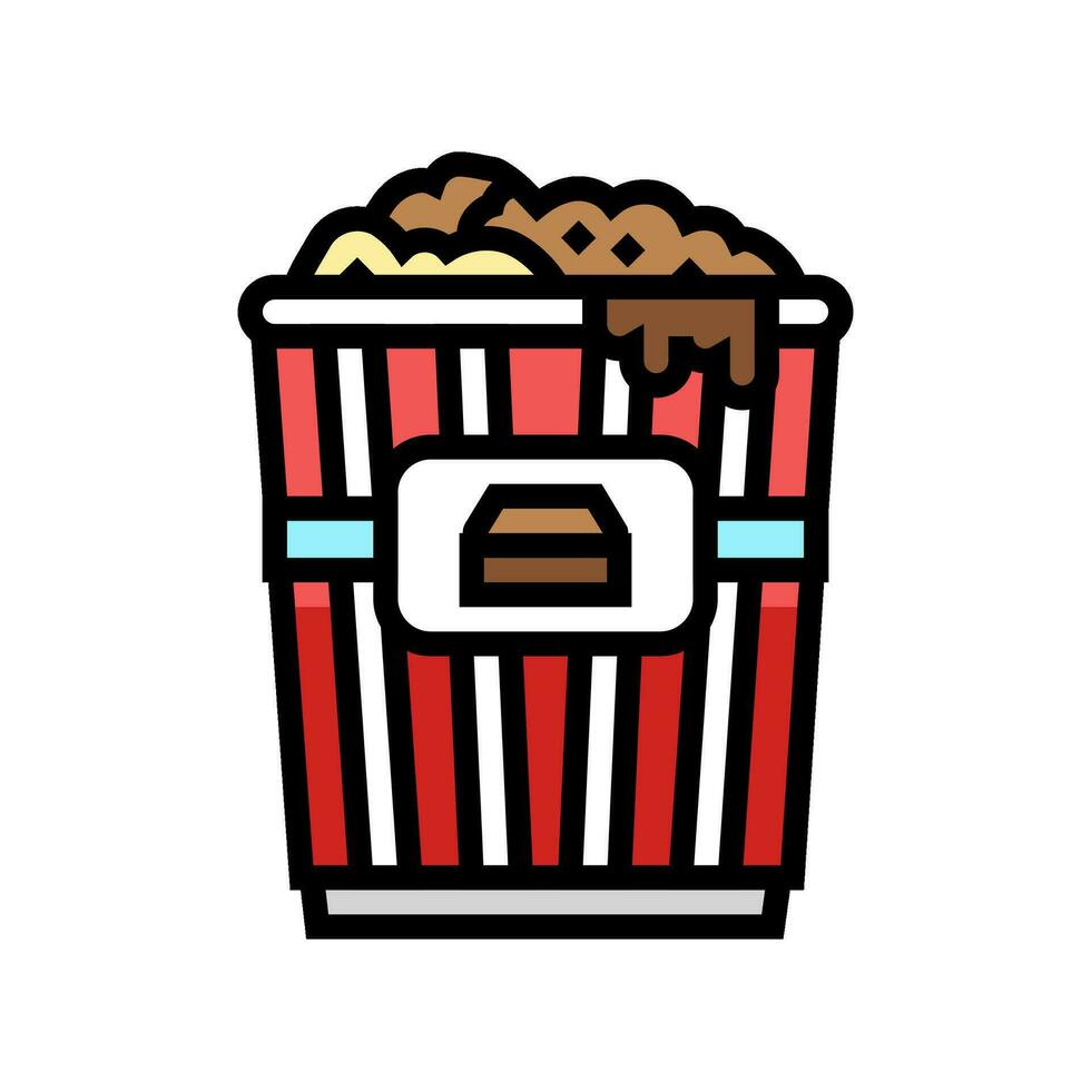 Schokolade Popcorn Essen Farbe Symbol Vektor Illustration