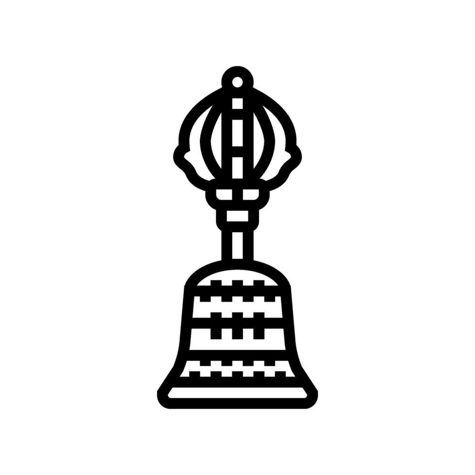 Buddhist Glocke ghanta Linie Symbol Vektor Illustration