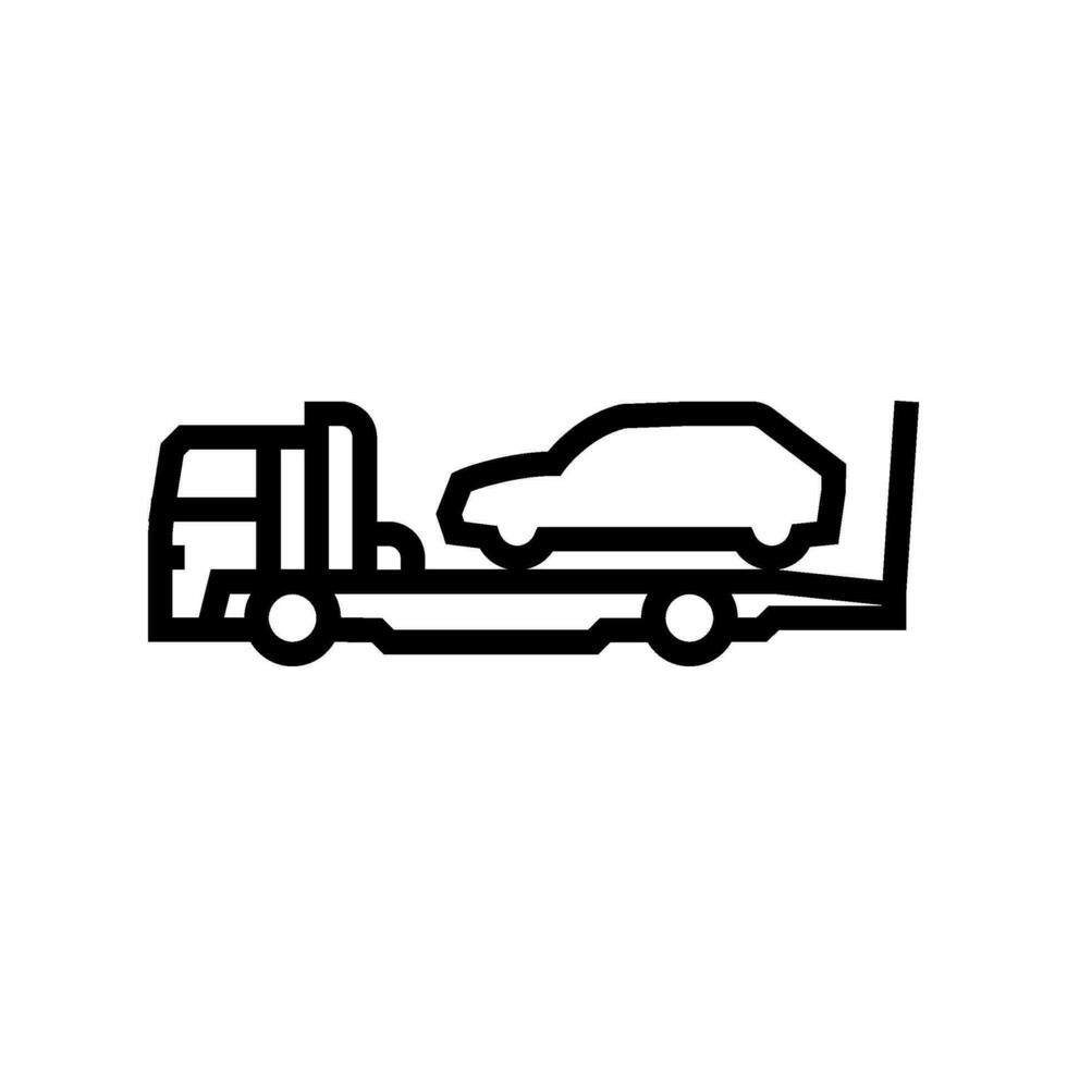 Abschleppen Bedienung Auto Mechaniker Linie Symbol Vektor Illustration