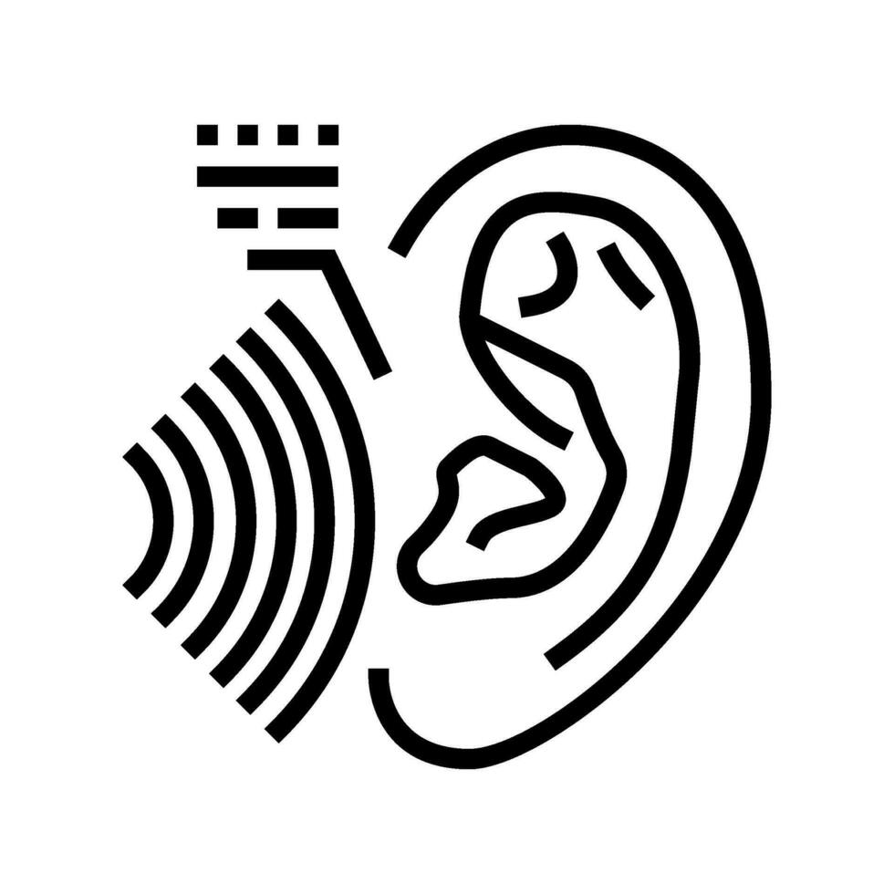 hörsel testa audiologist läkare linje ikon vektor illustration