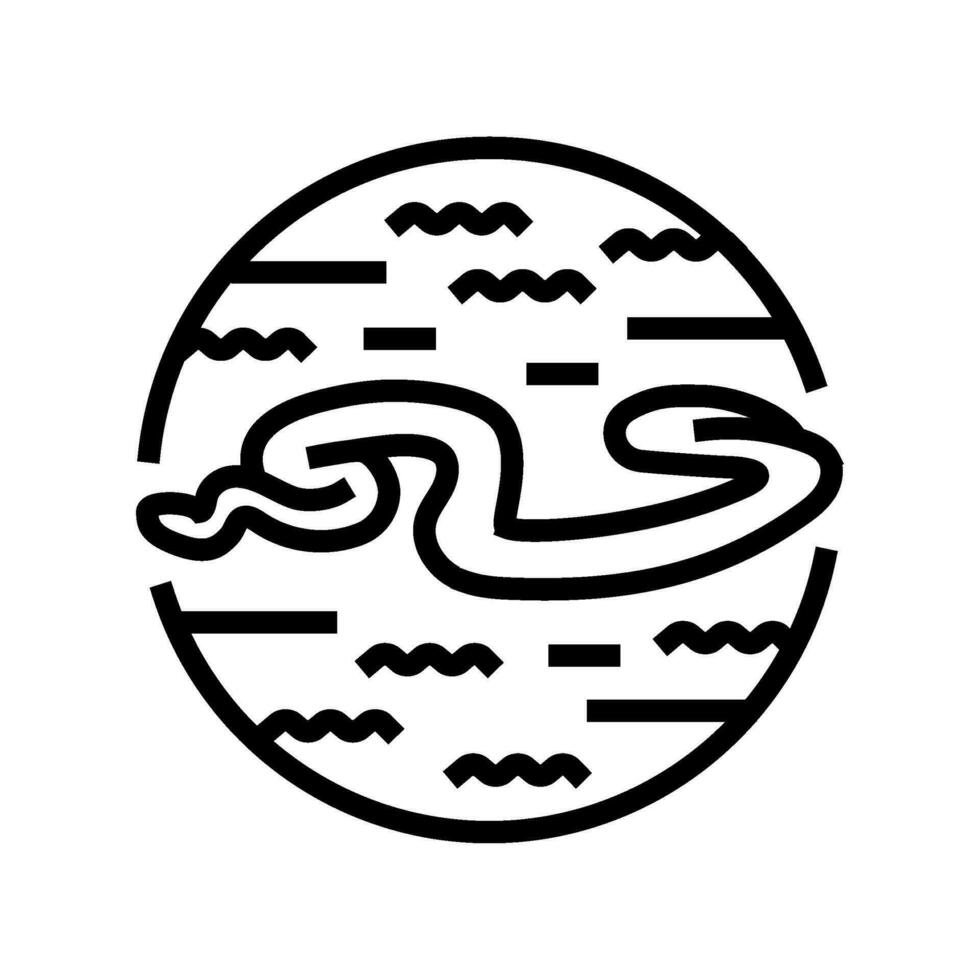 orm vatten djur- linje ikon vektor illustration