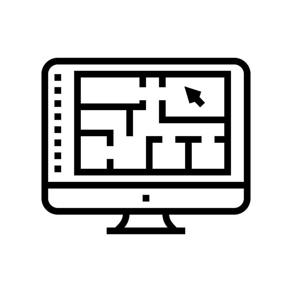 arkitektonisk planer författare linje ikon vektor illustration