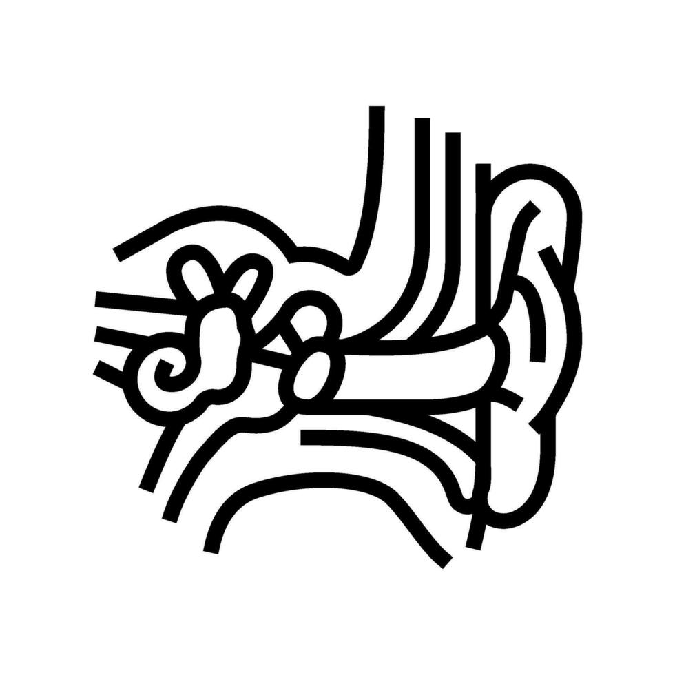 Ohr Anatomie Audiologe Arzt Linie Symbol Vektor Illustration