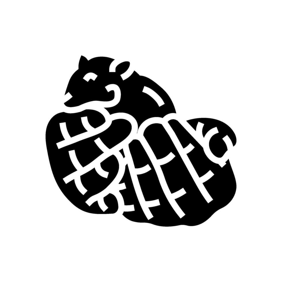 Hamster Hand Haustier Glyphe Symbol Vektor Illustration