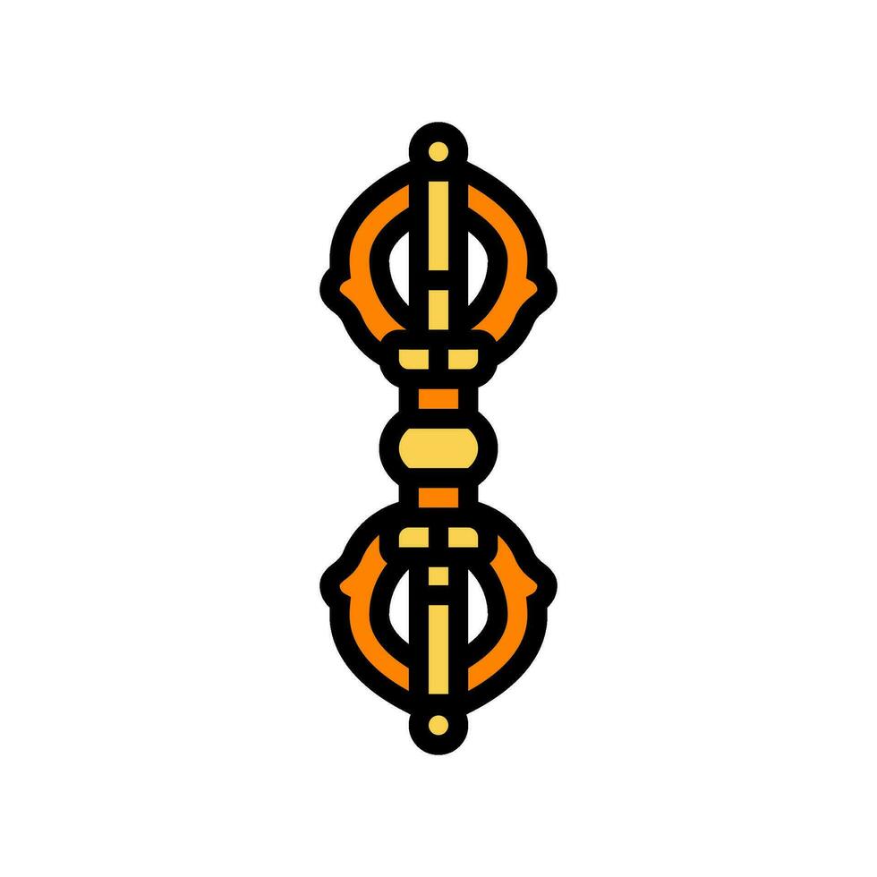 vajra dorje buddhism Färg ikon vektor illustration