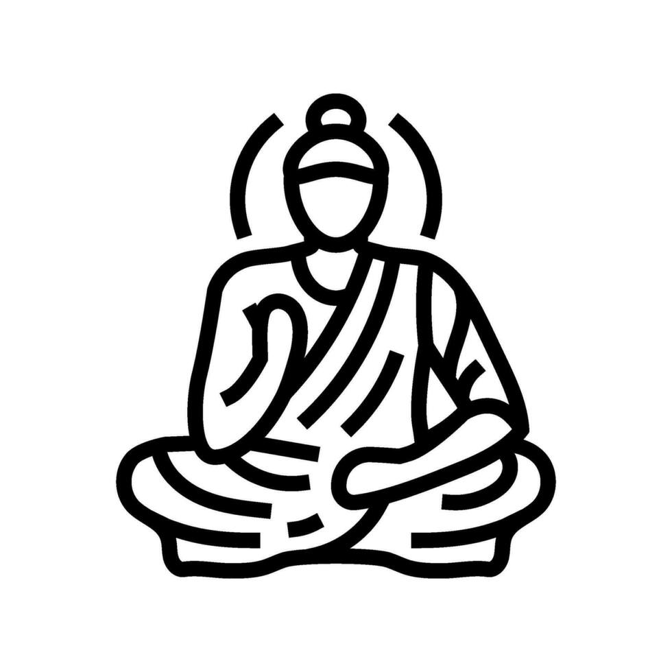buddha siddhartha gautama linje ikon vektor illustration