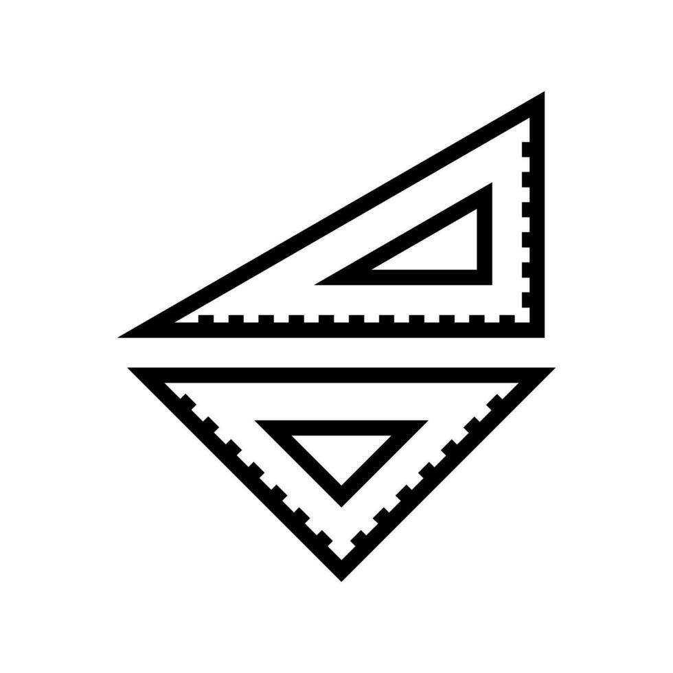 Abfassung Dreieck architektonisch Zeichner Linie Symbol Vektor Illustration