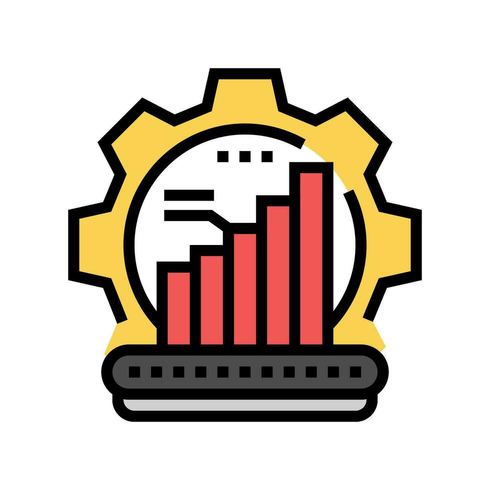 mager tillverkning mekanisk ingenjör Färg ikon vektor illustration