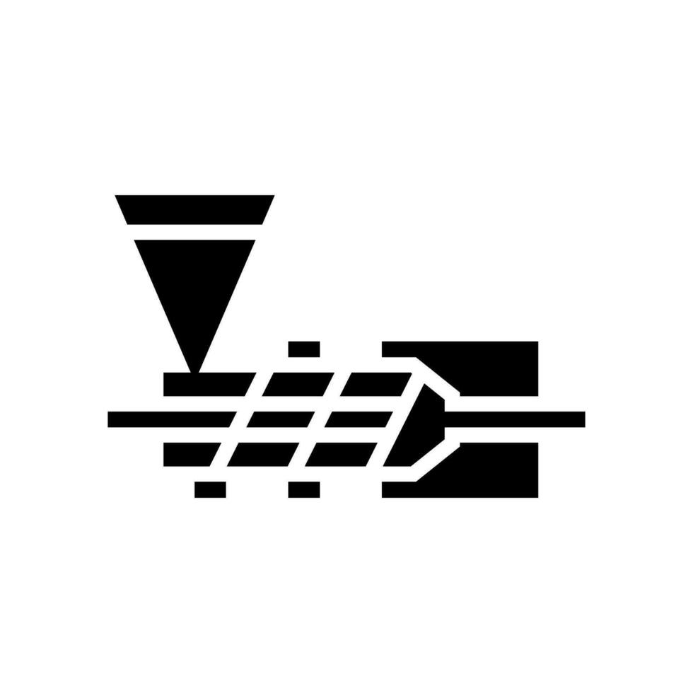 extrudering material teknik glyf ikon vektor illustration