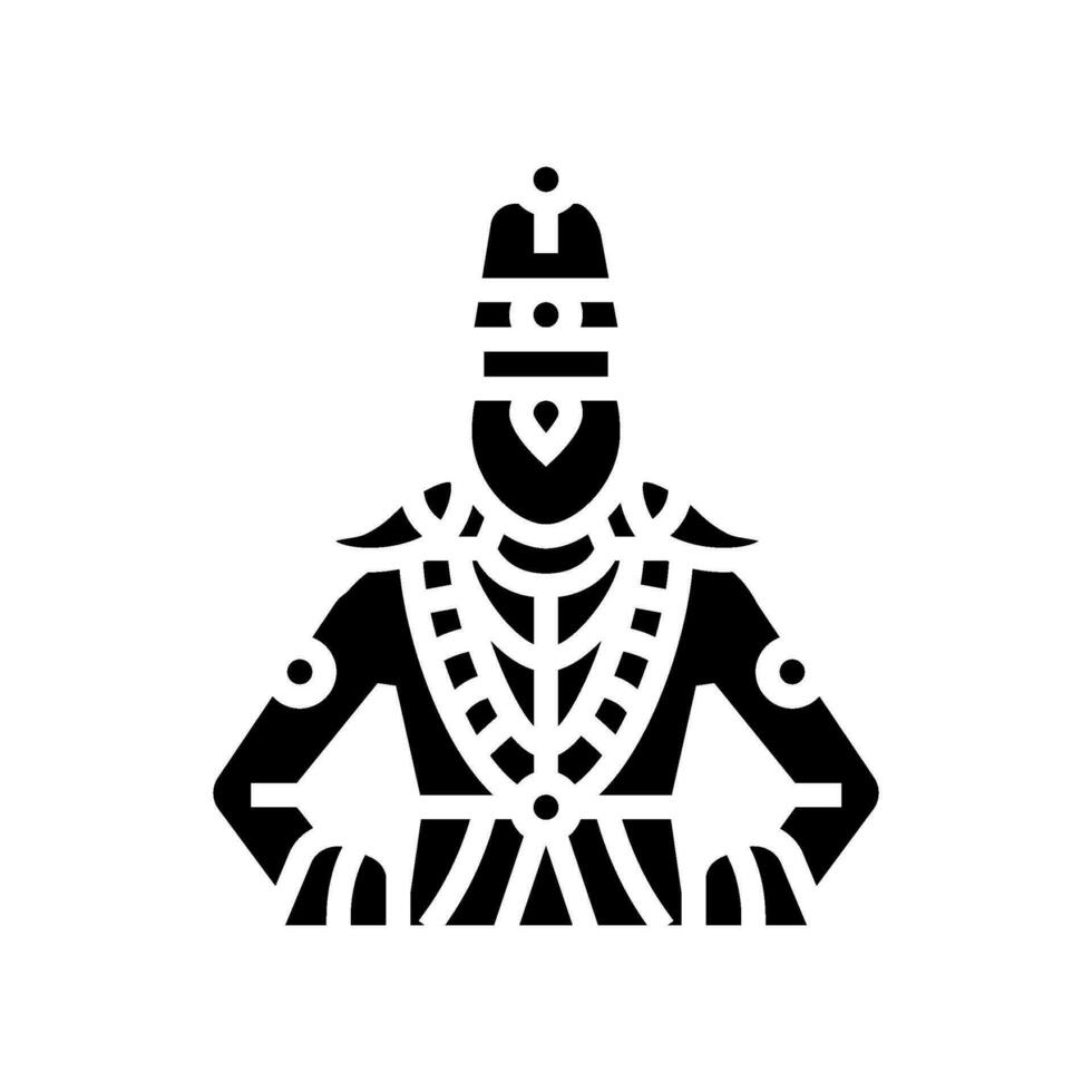 vithoba Gud indisk glyf ikon vektor illustration