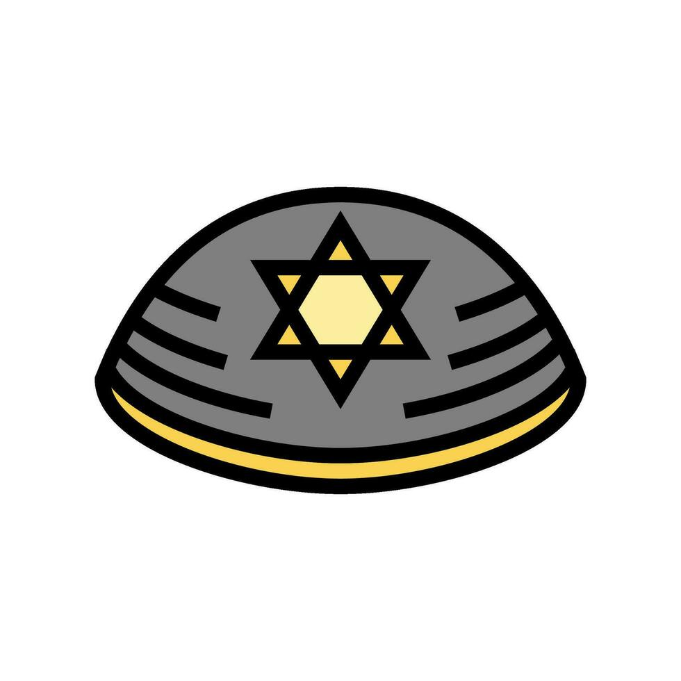 kippah kalott jewish Färg ikon vektor illustration