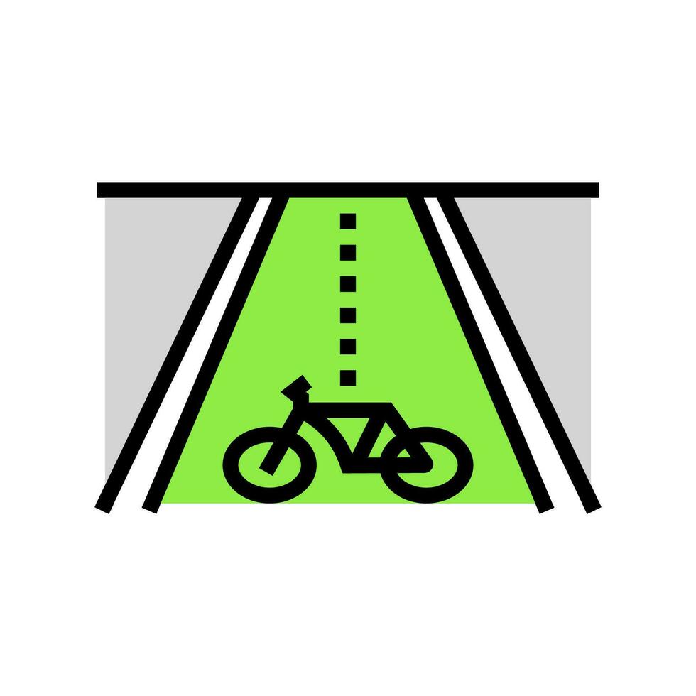 Fahrrad Fahrbahn Umwelt Farbe Symbol Vektor Illustration