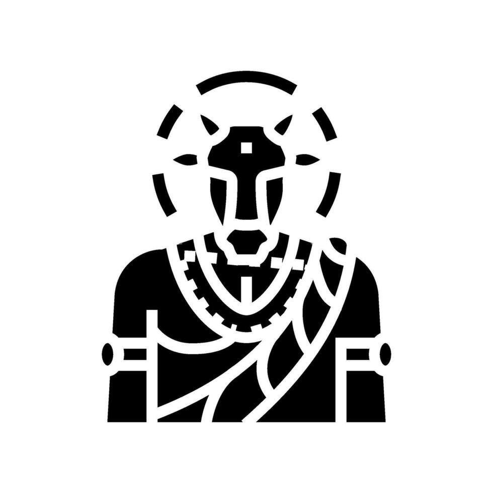 nandi Gott indisch Glyphe Symbol Vektor Illustration