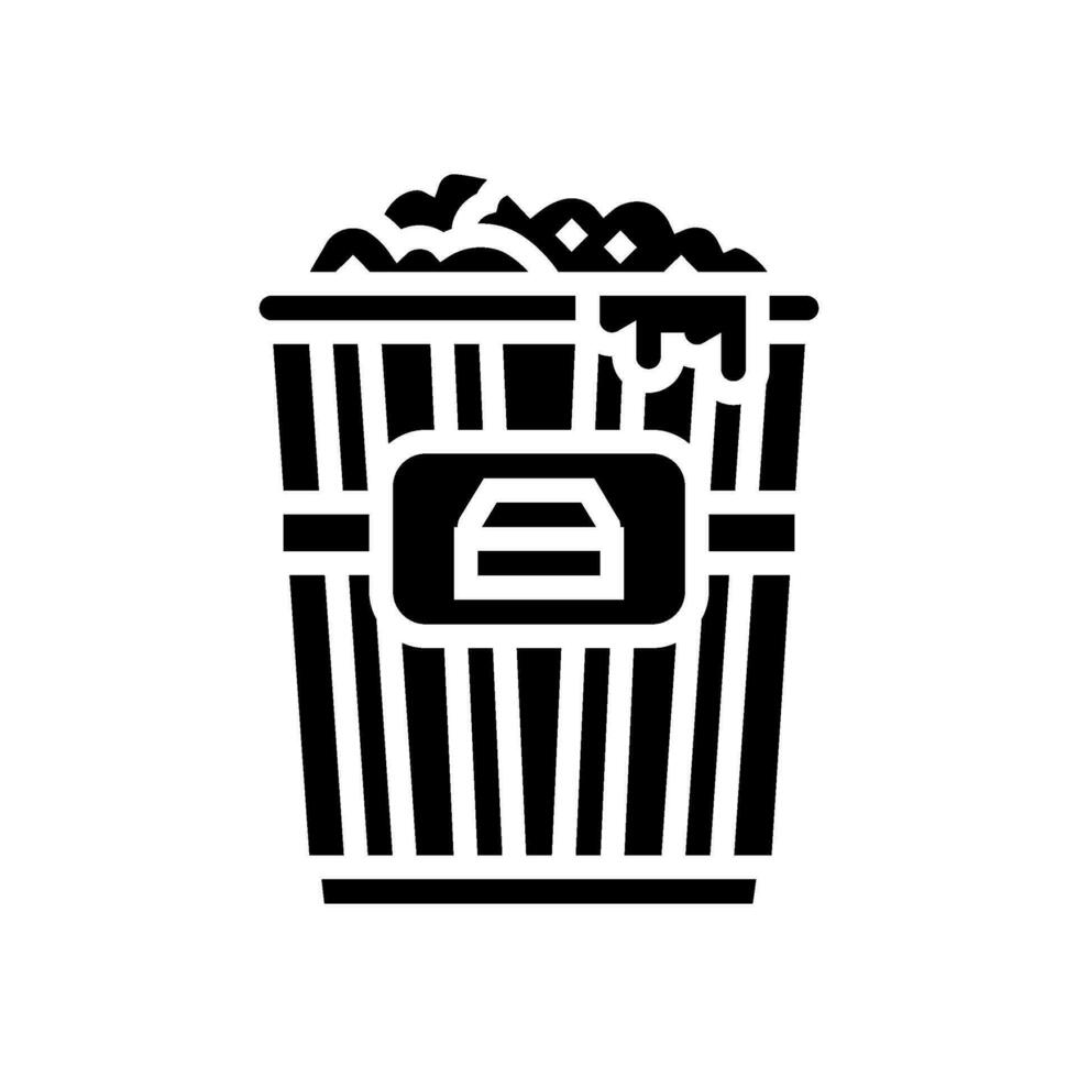 Schokolade Popcorn Essen Glyphe Symbol Vektor Illustration