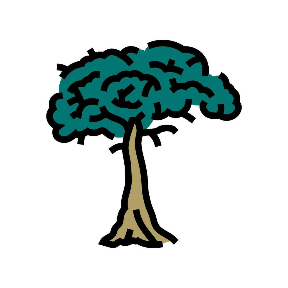 Kapok Baum Urwald Amazonas Farbe Symbol Vektor Illustration