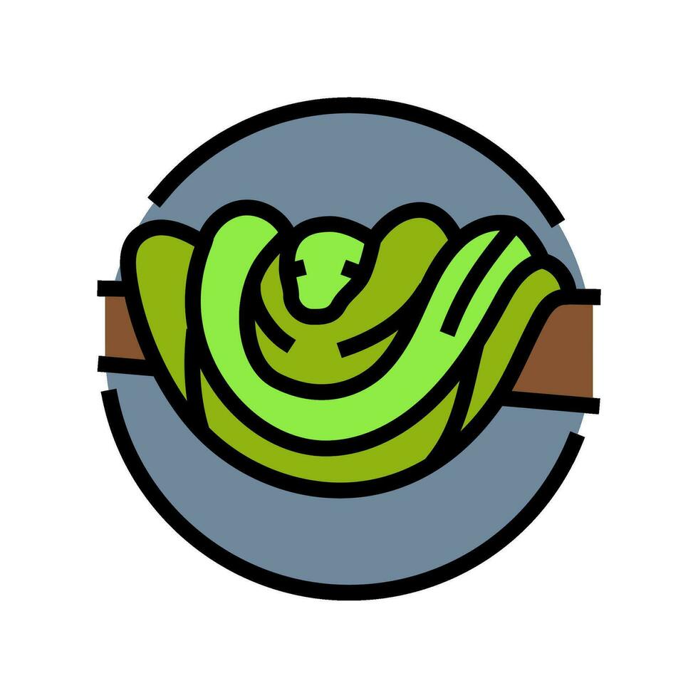 Schlange Baum Tier Farbe Symbol Vektor Illustration
