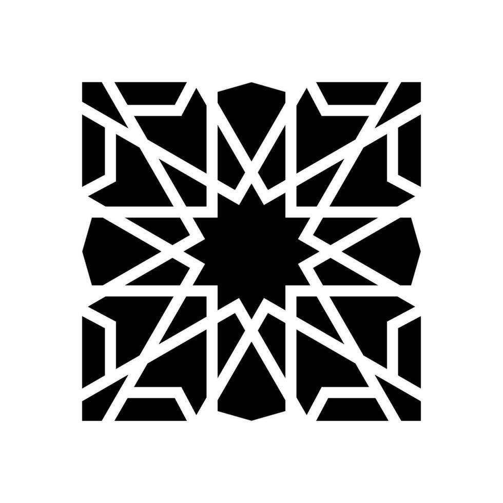 islamic geometrisk mönster glyf ikon vektor illustration