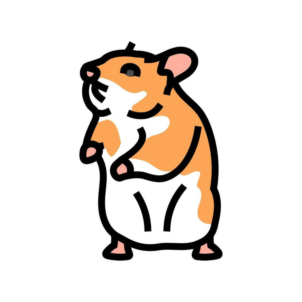 Hamster Stehen Haustier Farbe Symbol Vektor Illustration