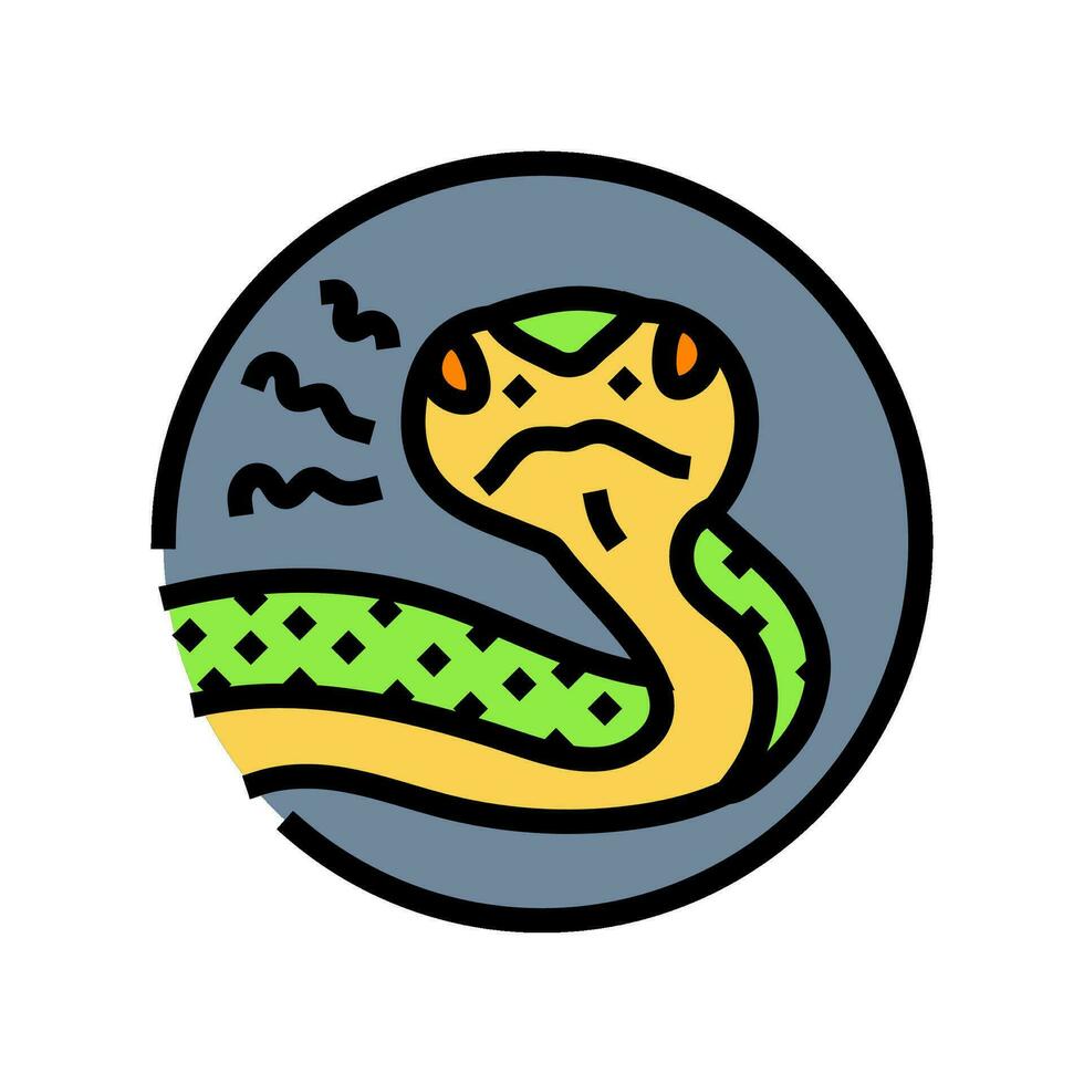 Schlange zischen Tier Farbe Symbol Vektor Illustration