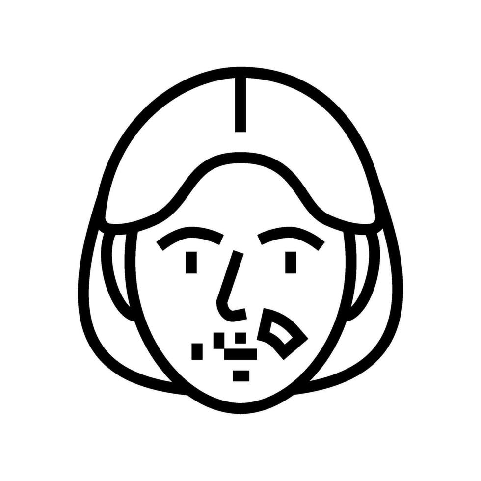 mustasch hår avlägsnande kvinna linje ikon vektor illustration