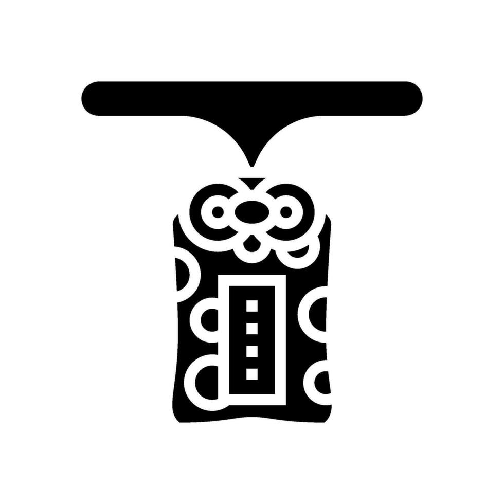 omamori Amulett Schintoismus Glyphe Symbol Vektor Illustration