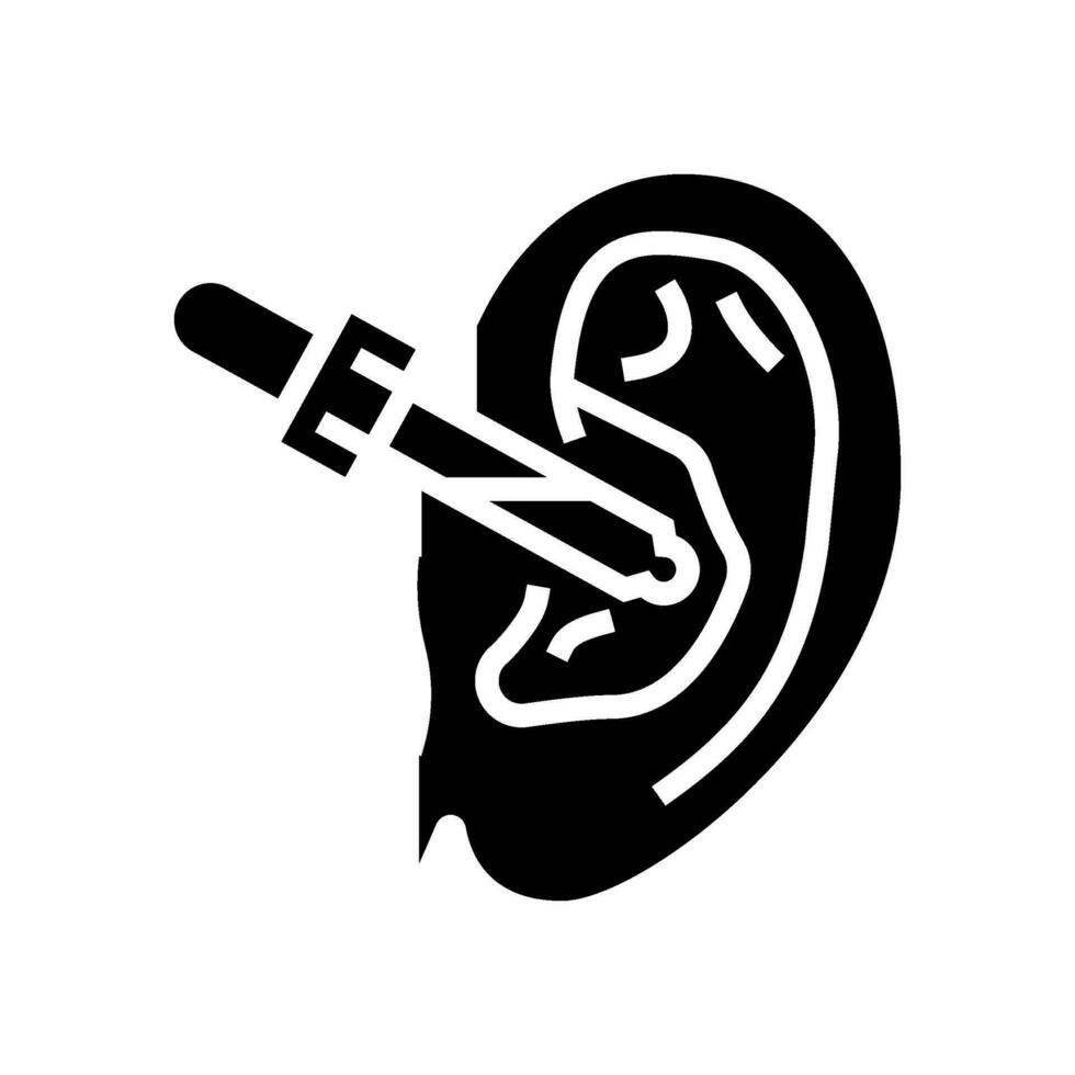 Ohr Pflege Audiologe Arzt Glyphe Symbol Vektor Illustration