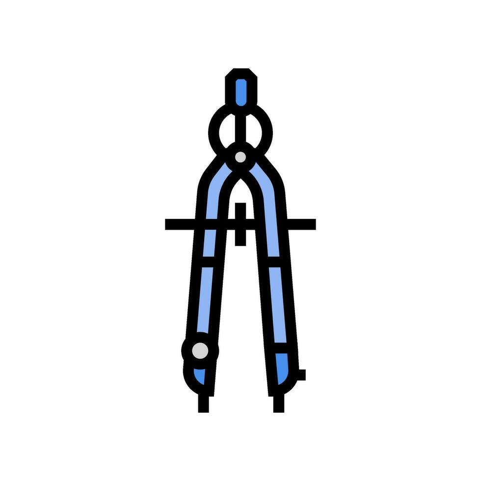 utarbetande kompass arkitektonisk författare Färg ikon vektor illustration