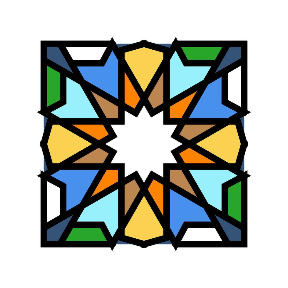islamisch geometrisch Muster Farbe Symbol Vektor Illustration