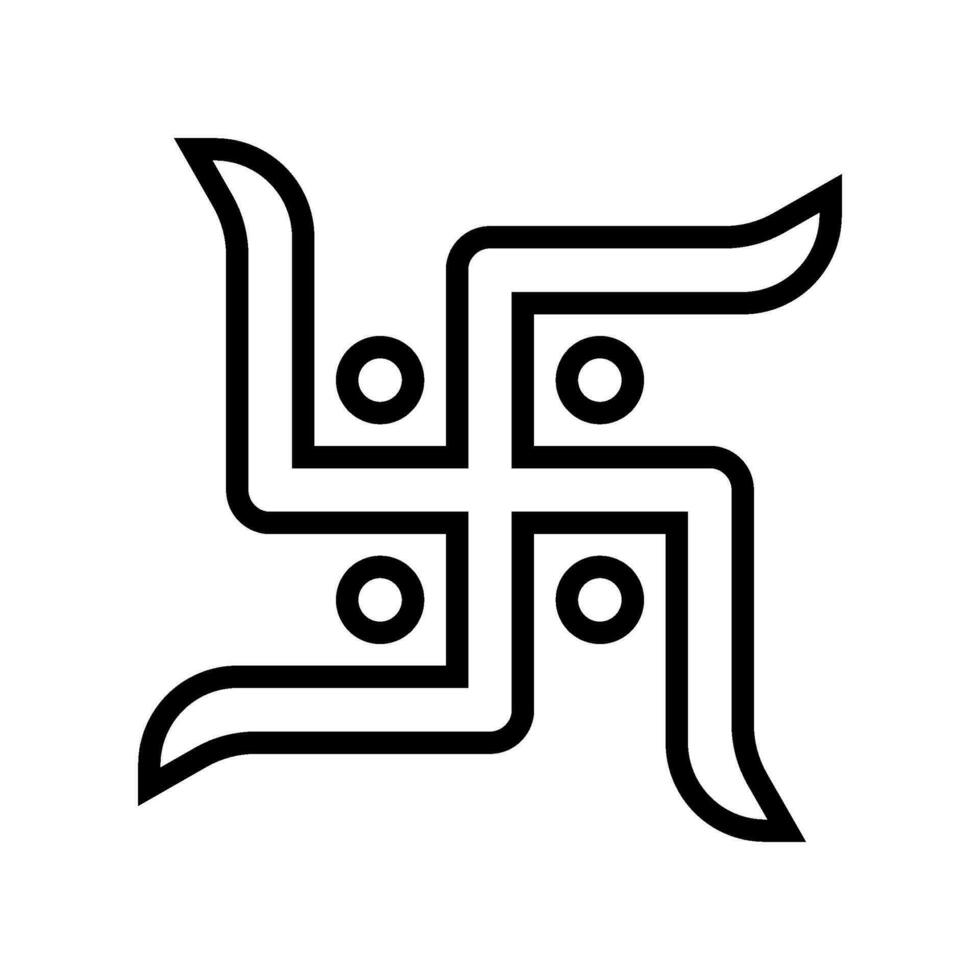 hakkors hinduism linje ikon vektor illustration