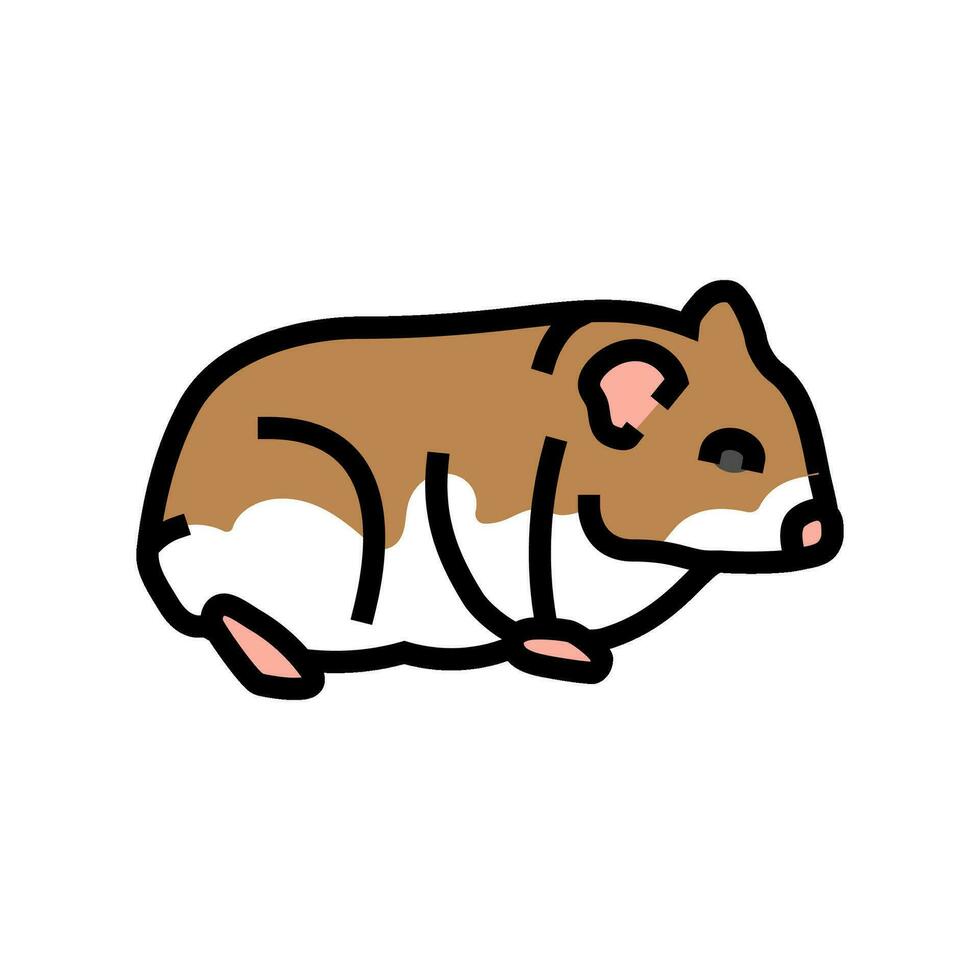 Hamster Stehen Haustier Farbe Symbol Vektor Illustration