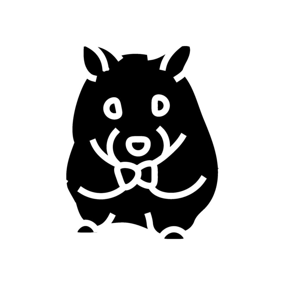 söt hamster Sammanträde sällskapsdjur glyf ikon vektor illustration