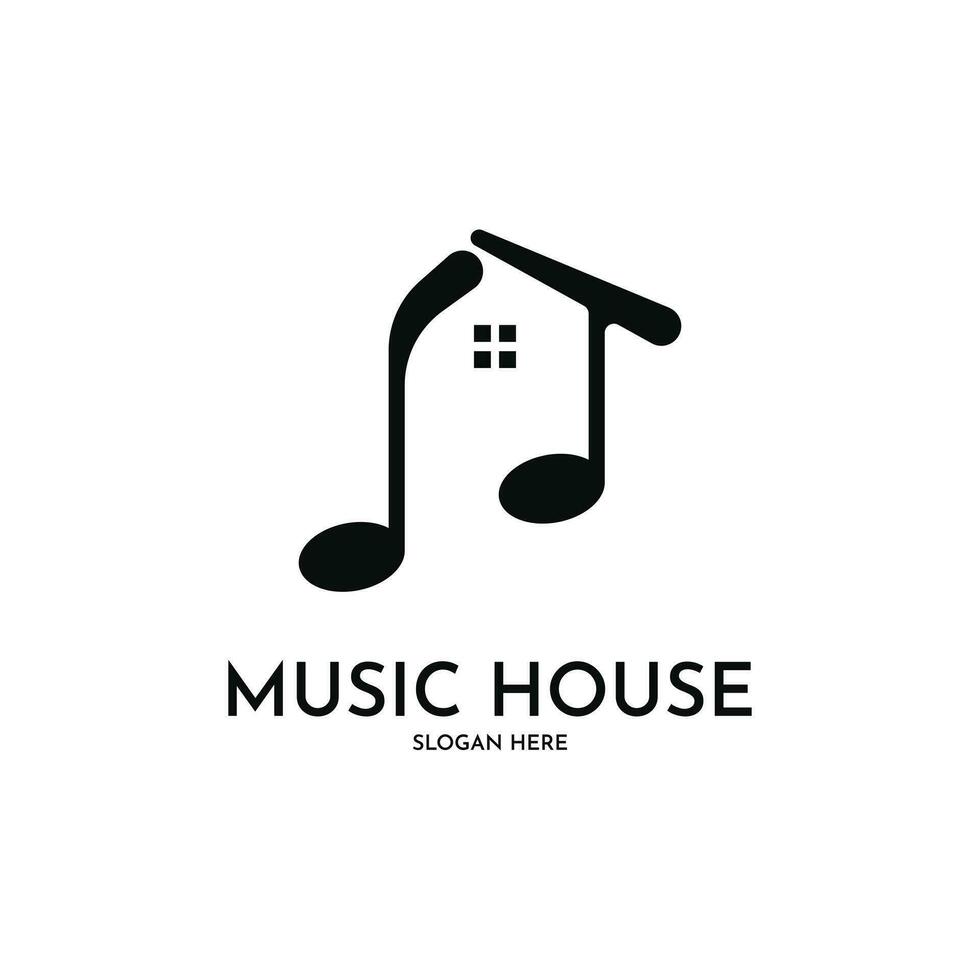 musik hus logotyp design kreativ aning vektor
