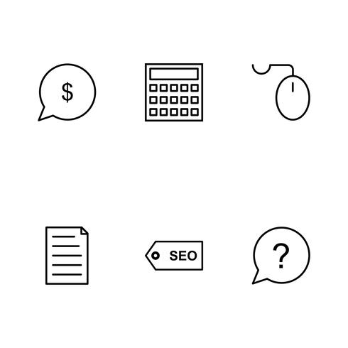 Satz von Vector SEO Search Engine Optimization Icons