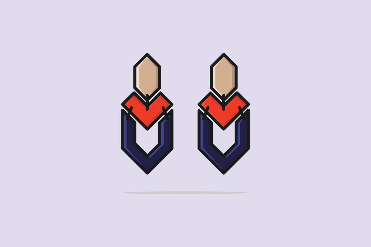 stilvoll Blau und Gelb Farbe Ohrringe Schmuck Vektor Illustration. Schönheit Mode Objekte Symbol Konzept. Frauen Ohrringe im einzigartig Stil Vektor Design. Ohrring mit Edelstein.