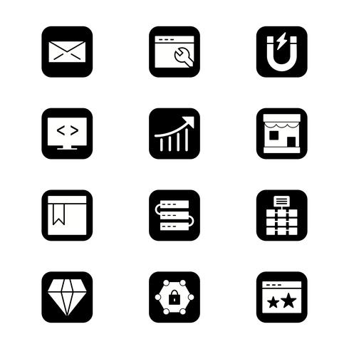 Satz von Vector SEO Search Engine Optimization Icons