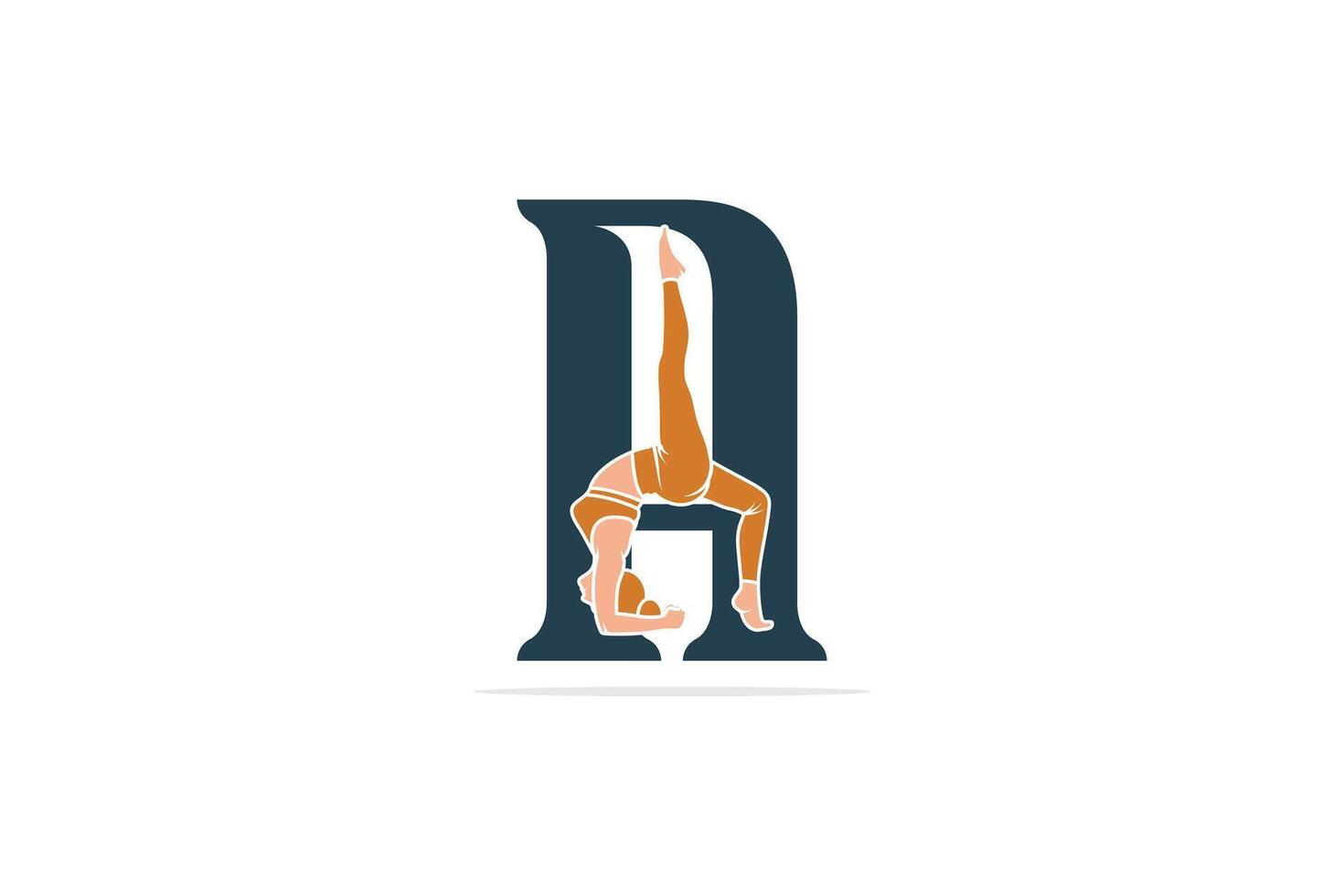 sporter yoga kvinnor i brev en vektor design. alfabet brev ikon begrepp. sporter ung kvinnor håller på med yoga övningar med brev en logotyp design.