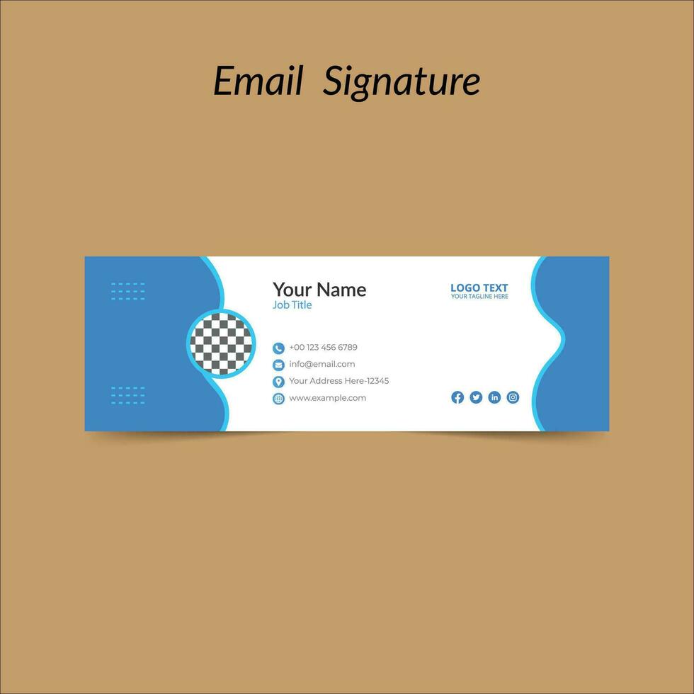 Elegantes E-Mail-Signaturvorlagendesign vektor