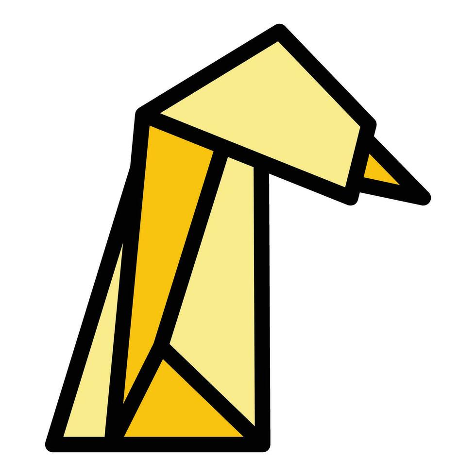 Vogel Kopf Origami Symbol Vektor eben