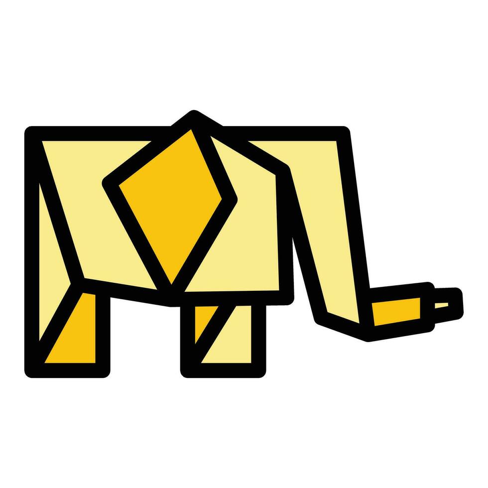 Origami Elefant Symbol Vektor eben