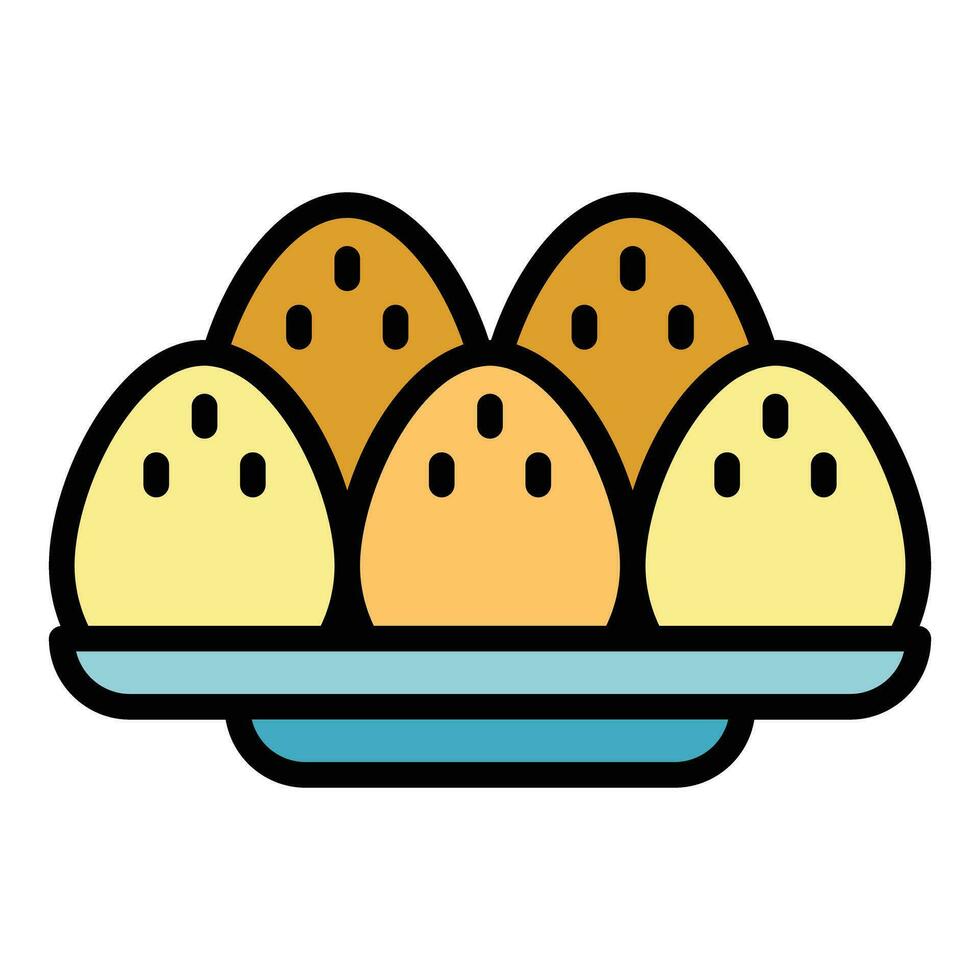 kokta ägg ikon vektor platt