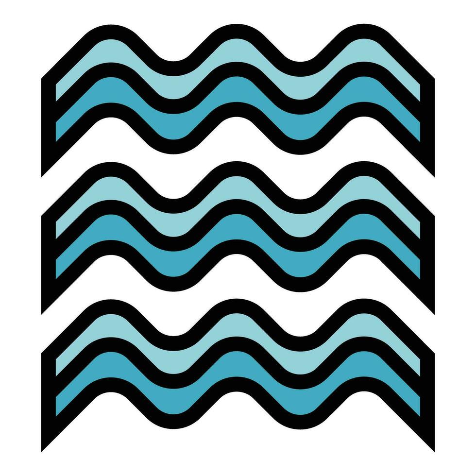 Stickerei Welle Symbol Vektor eben