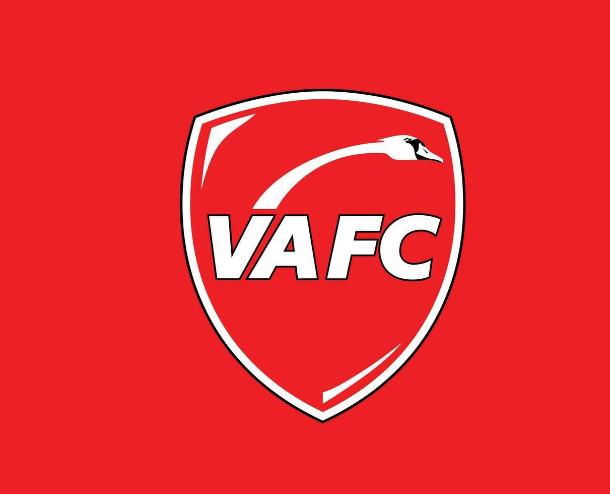 valenciennes fc klubb logotyp symbol ligue 1 fotboll franska abstrakt design vektor illustration med röd bakgrund