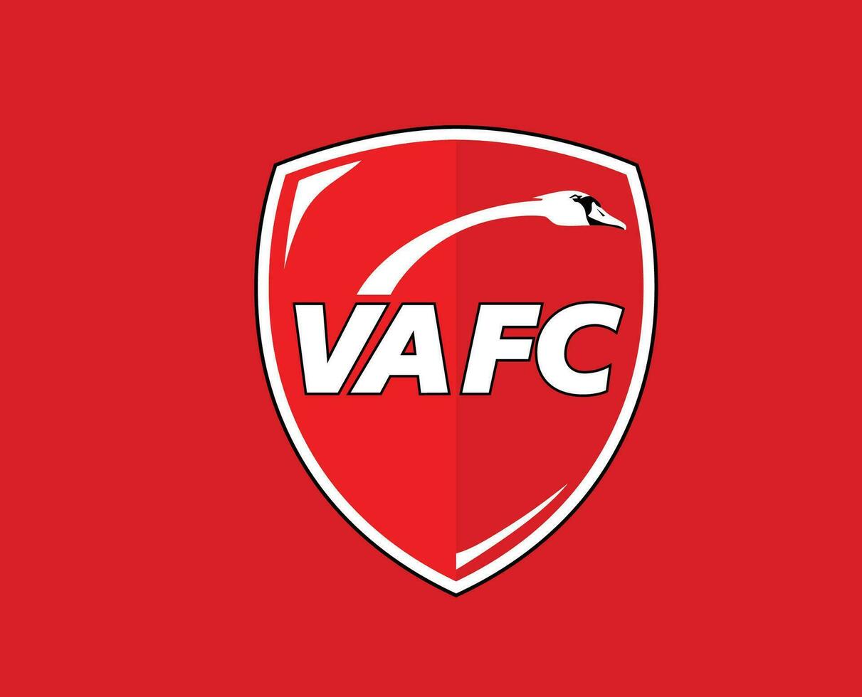 valenciennes klubb logotyp symbol ligue 1 fotboll franska abstrakt design vektor illustration med röd bakgrund