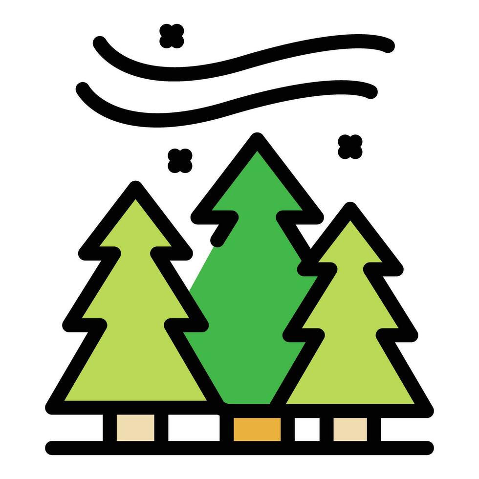 vinter- skog ikon vektor platt