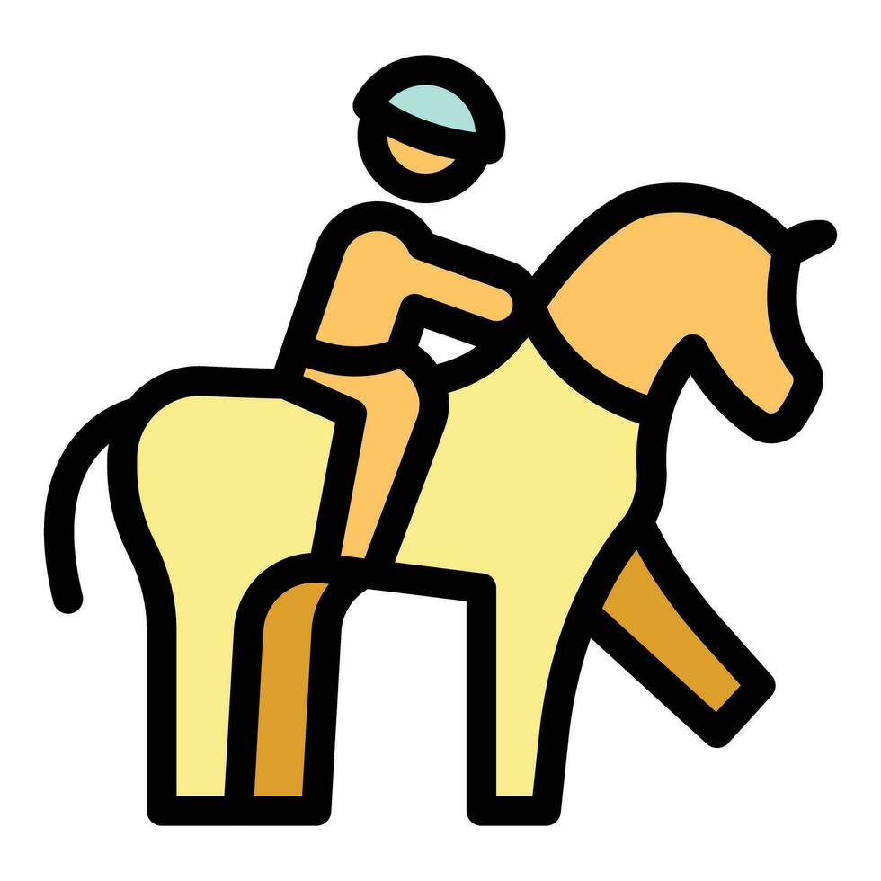 jockey häst kopp ikon vektor platt