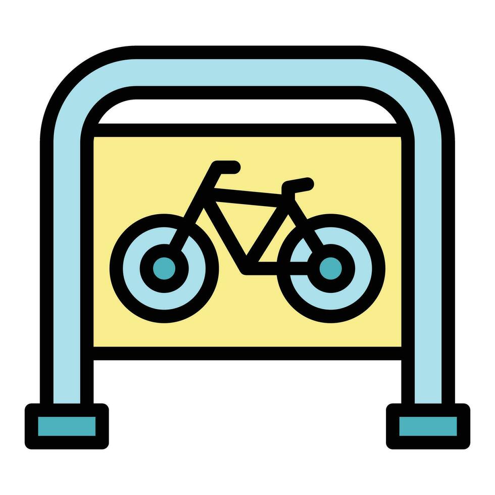 parkera cykel område plats ikon vektor platt